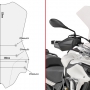 Стекло GIVI D9256ST для VOGE SR4 350 '22-24 / Размеры стекла 73,5см х 67см (H x W) - на 20 см выше оригинального стекла.