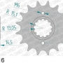 AFAM 20602-16 звезда передняя HONDA CB 1100, 1300, CBR 1000, VFR 800 (ведущая) стальная, цепь 530 (JTF339.16)