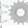 AFAM 21607-15 звезда передняя YAMAHA FZ 8 Fazer, MT-09, TDM 900, YZF-R1 1000 (ведущая) стальная, цепь 525, (JTF1591.15)